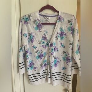 Croft & Barrow XL Floral Pastel Cardigan • Spring Button Sweater
